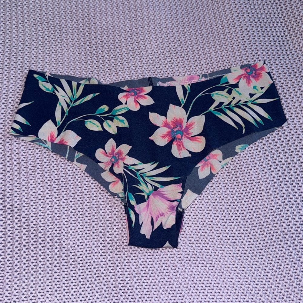 Floral low rise cheekster tanga PINK Victoria’s Secret seamless pantie